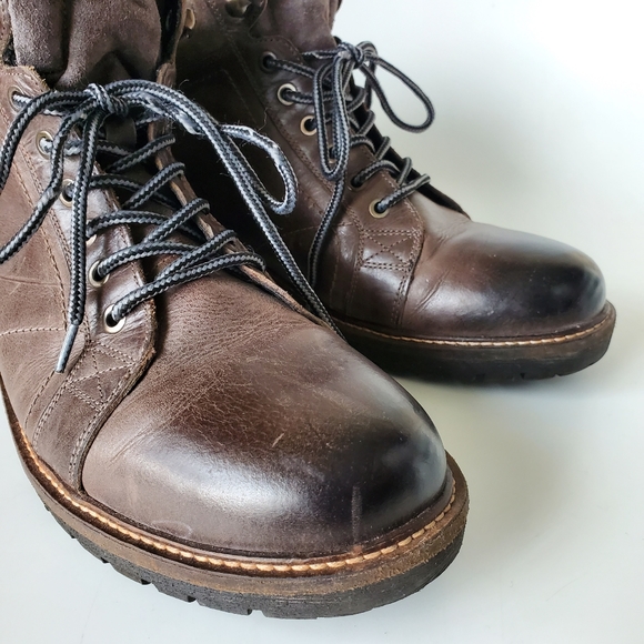 Roan Dino Mens Brown Leather Distressed Lace up Size 11 Boots - Picture 3 of 12